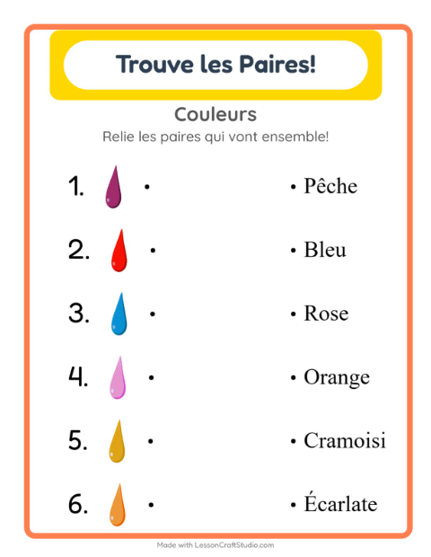 Lire le mot – Couleurs