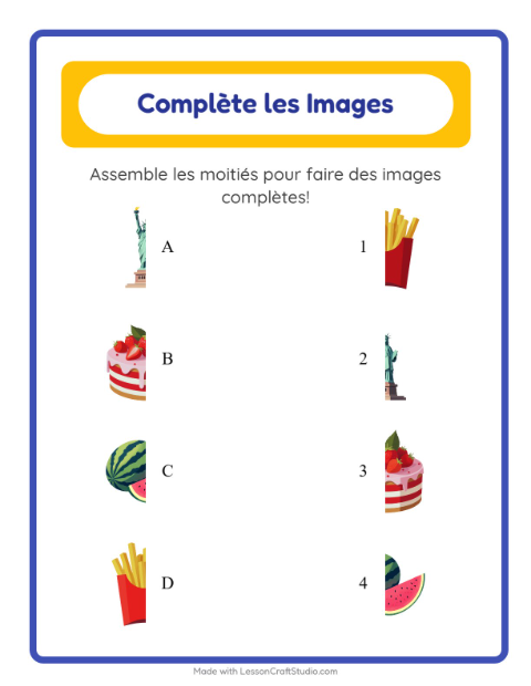 Aperçu de la fiche Apparier Les Ombres avec 4 juillet pour École maternelle (grande section, 5-7 ans)