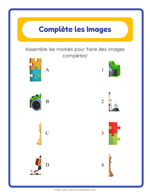 Aperçu de la fiche Apparier Les Ombres avec Activités pour École maternelle (grande section, 5-7 ans)