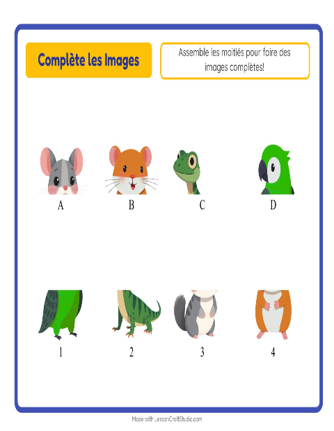 Aperçu de la fiche Apparier Les Ombres avec Animaux de compagnie pour École maternelle (grande section, 5-7 ans)