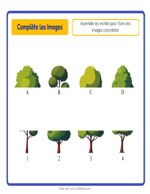 Aperçu de la fiche Apparier Les Ombres avec Arbres pour École maternelle (grande section, 5-7 ans)