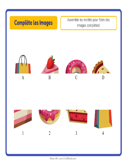 Aperçu de la fiche Apparier Les Ombres avec Au supermarché pour École maternelle (grande section, 5-7 ans)