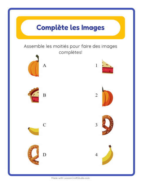 Aperçu de la fiche Apparier Les Ombres avec Au supermarché pour École maternelle (grande section, 5-7 ans)