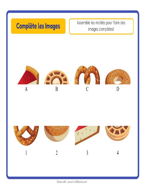 Aperçu de la fiche Apparier Les Ombres avec Boulangerie pour École maternelle (grande section, 5-7 ans)