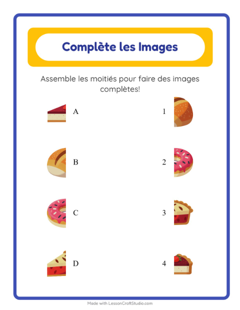 Compléter l'image : Boulangerie – fiche pour la maternelle — 2