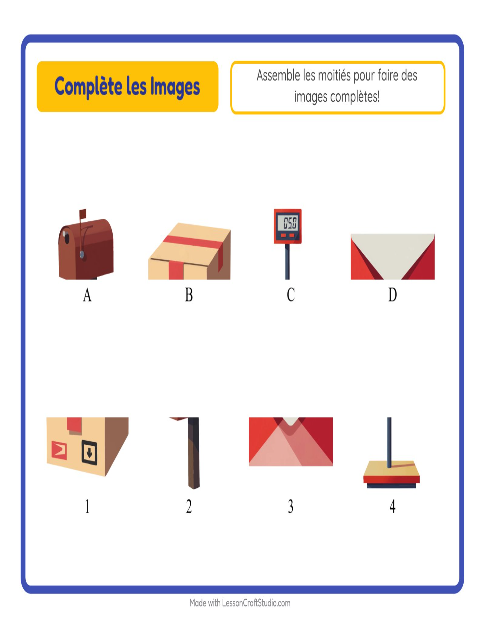 Aperçu de la fiche Apparier Les Ombres avec Bureau de poste pour École maternelle (grande section, 5-7 ans)