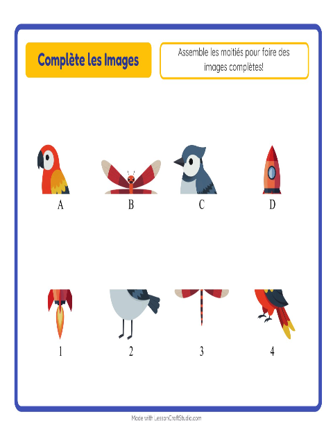 Aperçu de la fiche Apparier Les Ombres avec Choses qui volent pour École maternelle (grande section, 5-7 ans)