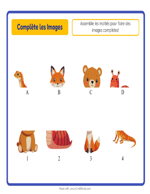 Aperçu de la fiche Apparier Les Ombres avec Créatures de la forêt pour École maternelle (grande section, 5-7 ans)