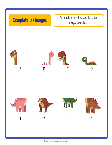 Aperçu de la fiche Apparier Les Ombres avec Dinosaures pour École maternelle (grande section, 5-7 ans)