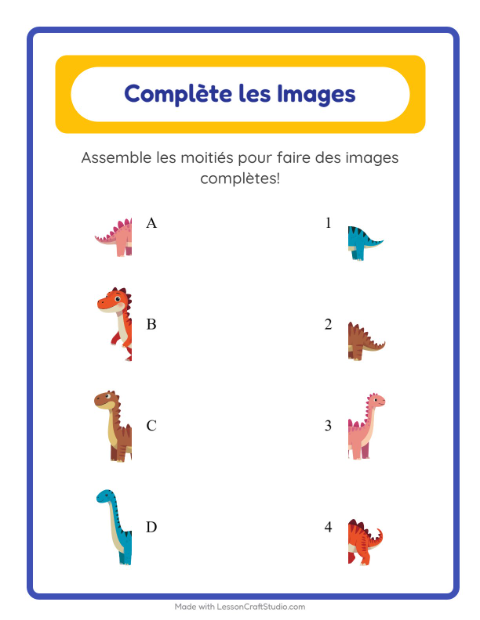 Aperçu de la fiche Apparier Les Ombres avec Dinosaures pour École maternelle (grande section, 5-7 ans)