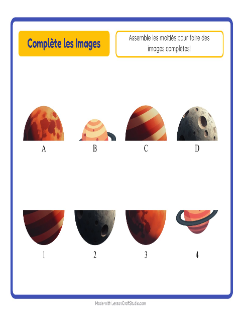 Aperçu de la fiche Apparier Les Ombres avec Espace pour École maternelle (grande section, 5-7 ans)