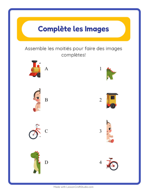 Aperçu de la fiche Apparier Les Ombres avec Jouets pour École maternelle (grande section, 5-7 ans)