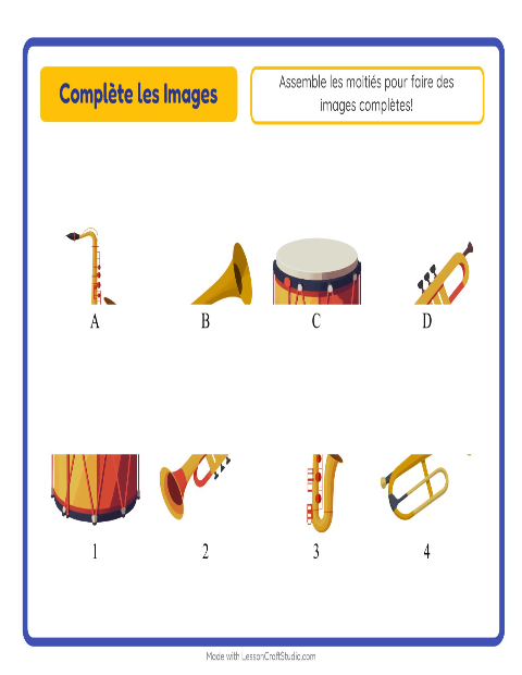 Aperçu de la fiche Apparier Les Ombres avec Musique pour École maternelle (grande section, 5-7 ans)