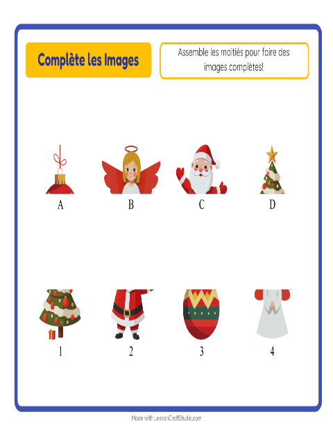 Aperçu de la fiche Apparier Les Ombres avec Noël pour École maternelle (grande section, 5-7 ans)