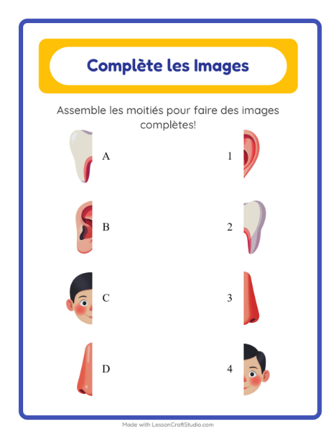 Compléter l'image : Parties du corps – fiche pour la maternelle — 2