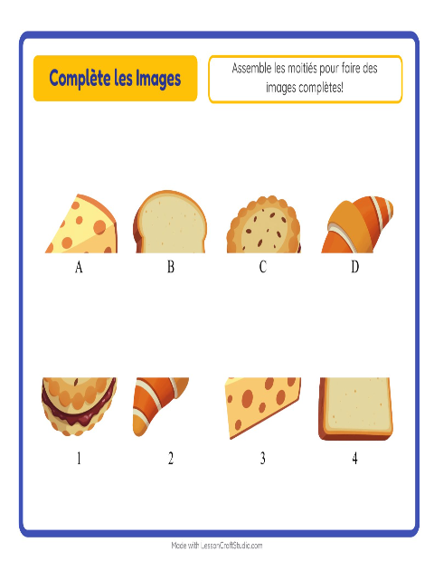 Aperçu de la fiche Apparier Les Ombres avec Petit-déjeuner pour École maternelle (grande section, 5-7 ans)