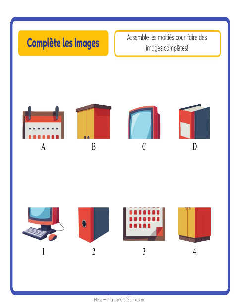 Aperçu de la fiche Apparier Les Ombres avec Salle de classe pour École maternelle (grande section, 5-7 ans)