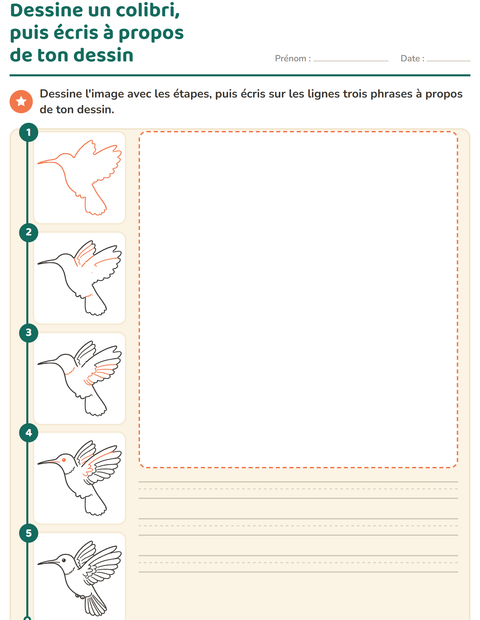 Aperçu de la fiche Apprendre à dessiner pour CE1 (cours élémentaire 1)