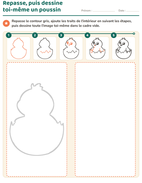 Aperçu de la fiche Apprendre à dessiner pour École maternelle (grande section, 5-7 ans)