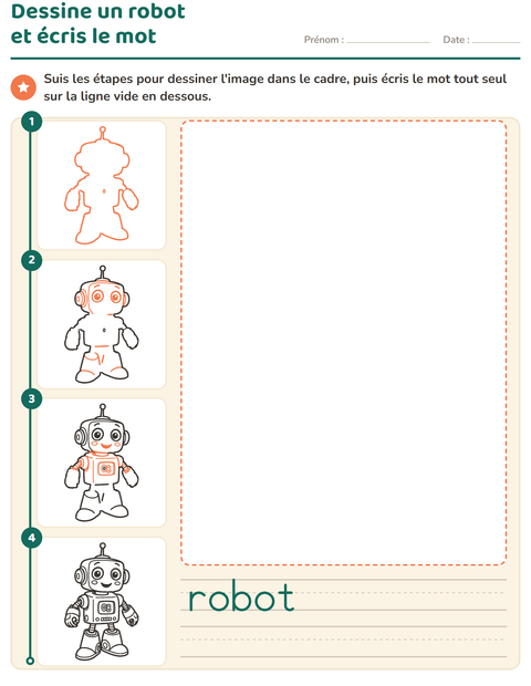 Aperçu de la fiche Apprendre à dessiner pour École maternelle (grande section, 5-7 ans)