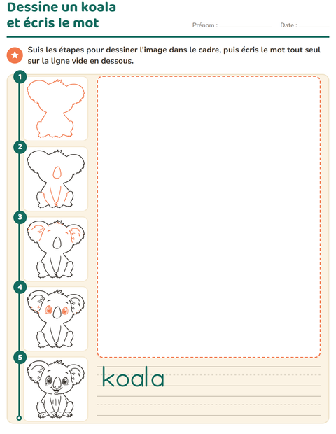 Aperçu de la fiche Apprendre à dessiner pour École maternelle (grande section, 5-7 ans)