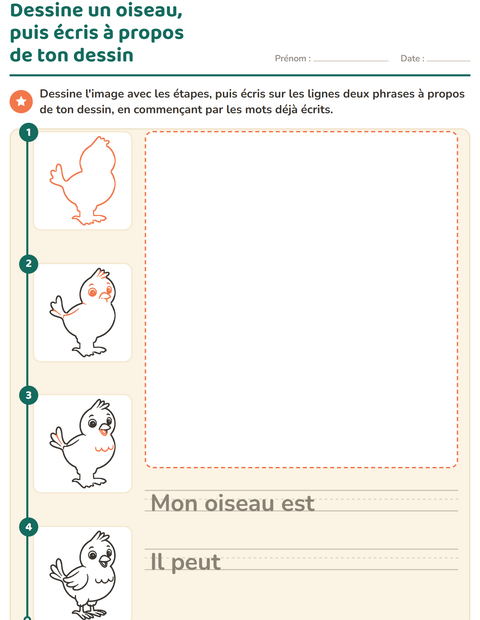 Aperçu de la fiche Apprendre à dessiner pour CE1 (cours élémentaire 1)