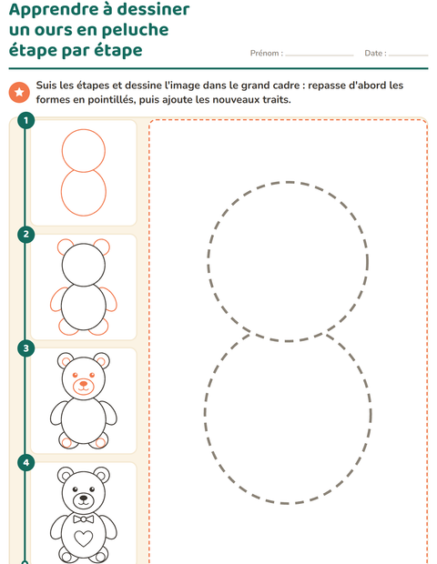 Aperçu de la fiche Apprendre à dessiner pour École maternelle (grande section, 5-7 ans)