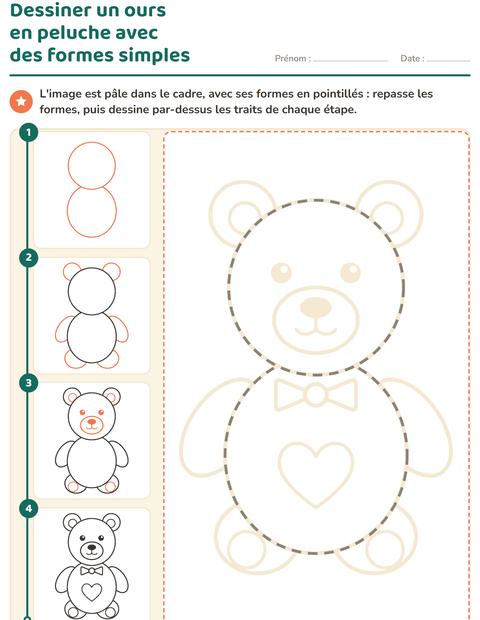 Aperçu de la fiche Apprendre à dessiner pour École maternelle (grande section, 5-7 ans)