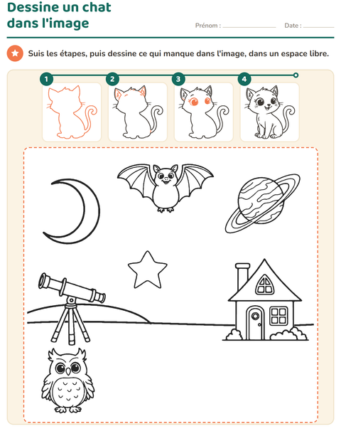 Aperçu de la fiche Apprendre à dessiner pour CP (cours préparatoire)