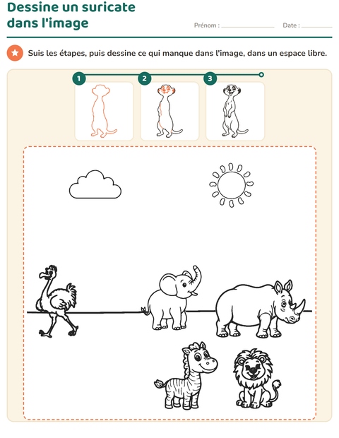 Aperçu de la fiche Apprendre à dessiner pour CP (cours préparatoire)