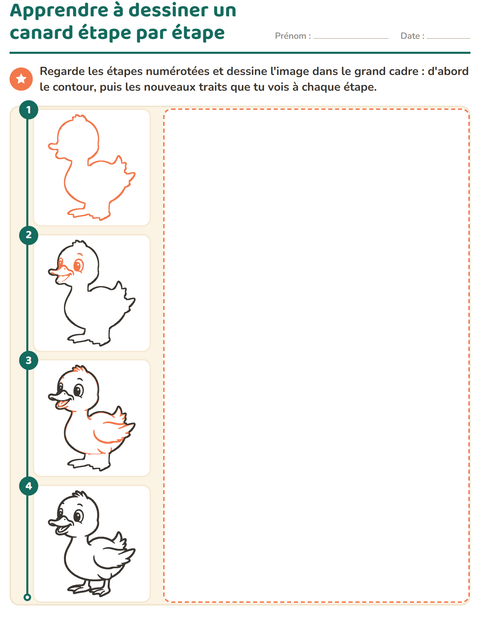 Aperçu de la fiche Apprendre à dessiner pour École maternelle (grande section, 5-7 ans)