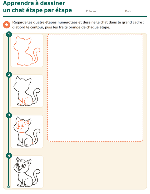 Apprendre à dessiner un chat étape par étape