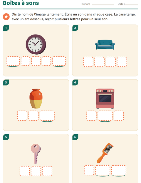 Aperçu de la fiche Boîtes à sons avec Autour de la maison pour École maternelle (grande section, 5-7 ans)
