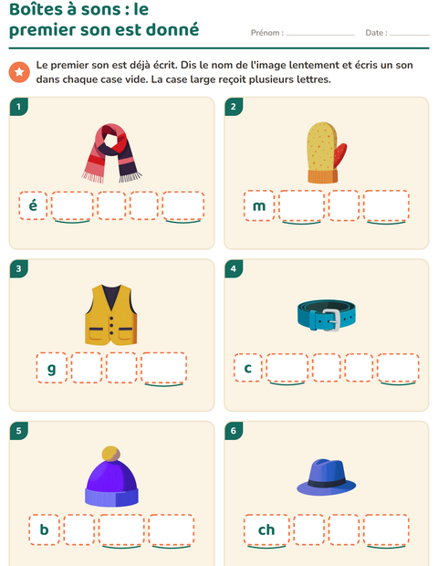 Aperçu de la fiche Boîtes à sons avec Accessoires pour École maternelle (grande section, 5-7 ans)