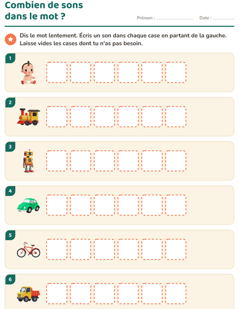 Aperçu de la fiche Boîtes à sons avec Jouets pour CP (cours préparatoire)