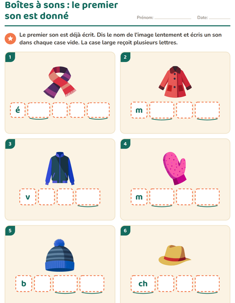 Boîtes à sons, le premier son est donné : finir le mot