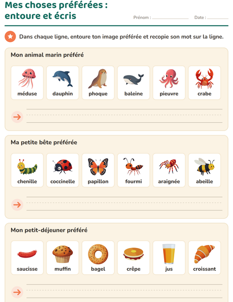 Aperçu de la fiche C'est moi pour École maternelle (grande section, 5-7 ans)