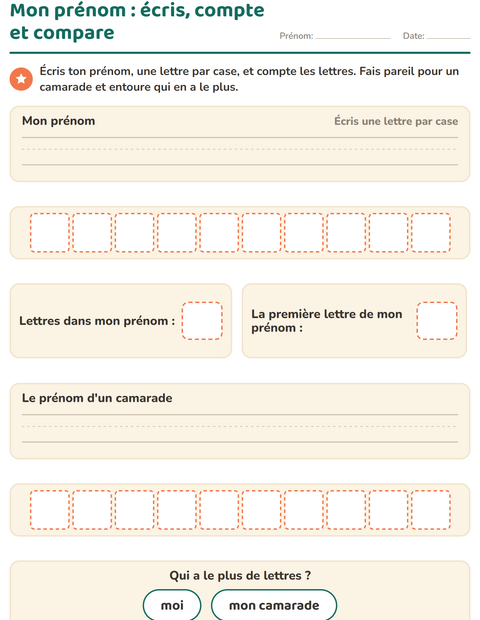 Aperçu de la fiche C'est moi pour École maternelle (grande section, 5-7 ans)
