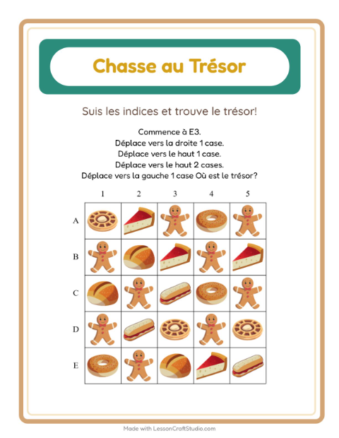 Aperçu de la fiche Chasse Au Trésor avec Boulangerie pour CP (cours préparatoire)