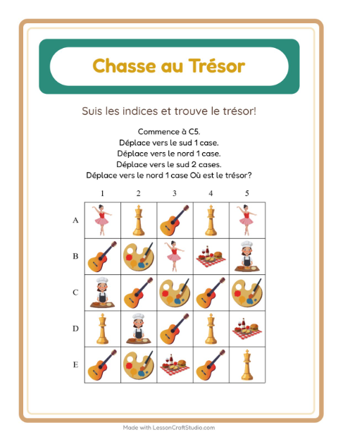 Aperçu de la fiche Chasse Au Trésor avec Activités pour CP (cours préparatoire)