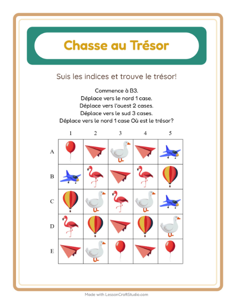 Aperçu de la fiche Chasse Au Trésor avec Choses qui volent pour CP (cours préparatoire)