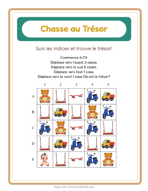 Aperçu de la fiche Chasse Au Trésor avec Jouets pour CP (cours préparatoire)