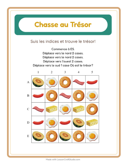 Aperçu de la fiche Chasse Au Trésor avec Petit-déjeuner pour CP (cours préparatoire)