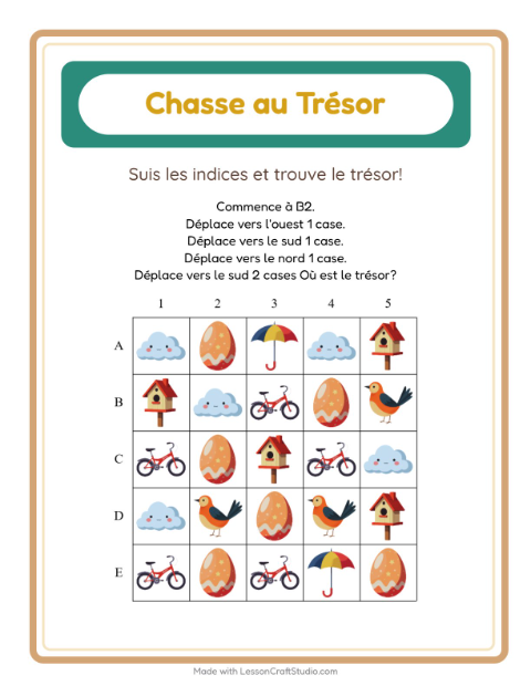 Aperçu de la fiche Chasse Au Trésor avec Printemps pour CP (cours préparatoire)