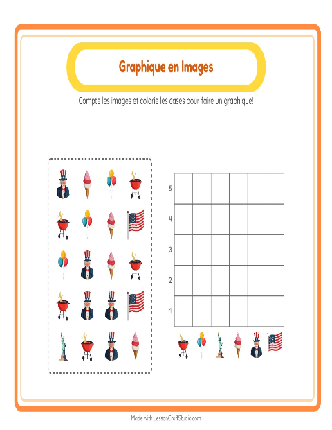 Aperçu de la fiche Comptage Graphique avec 4 juillet pour École maternelle (grande section, 5-7 ans)
