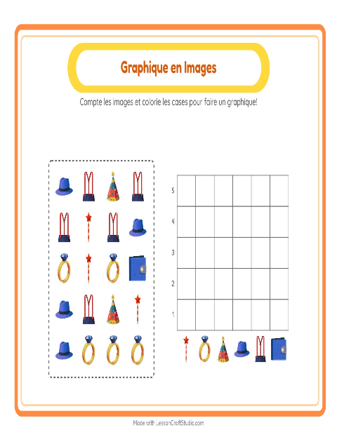 Aperçu de la fiche Comptage Graphique avec Accessoires pour École maternelle (grande section, 5-7 ans)