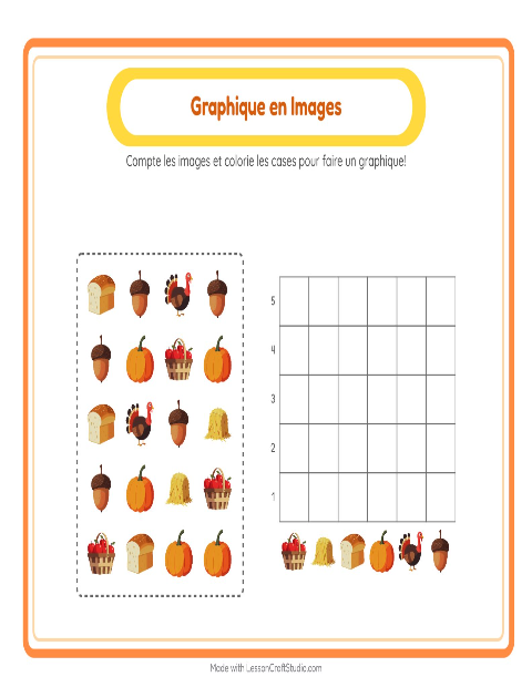 Aperçu de la fiche Comptage Graphique avec Action de grâce pour École maternelle (grande section, 5-7 ans)