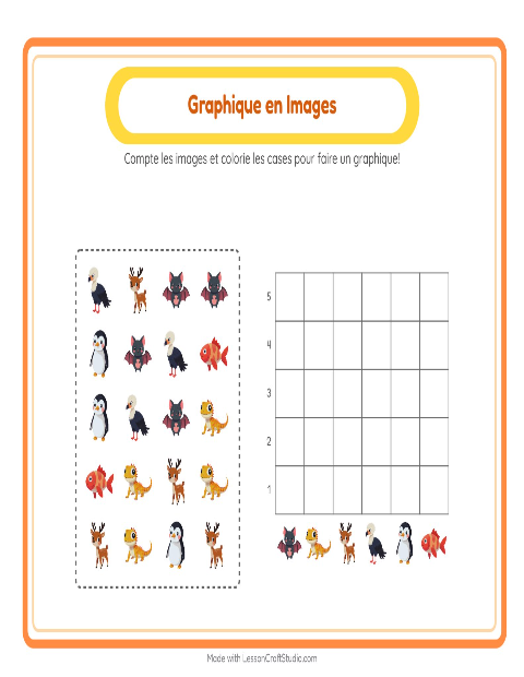 Aperçu de la fiche Comptage Graphique avec Animaux pour École maternelle (grande section, 5-7 ans)