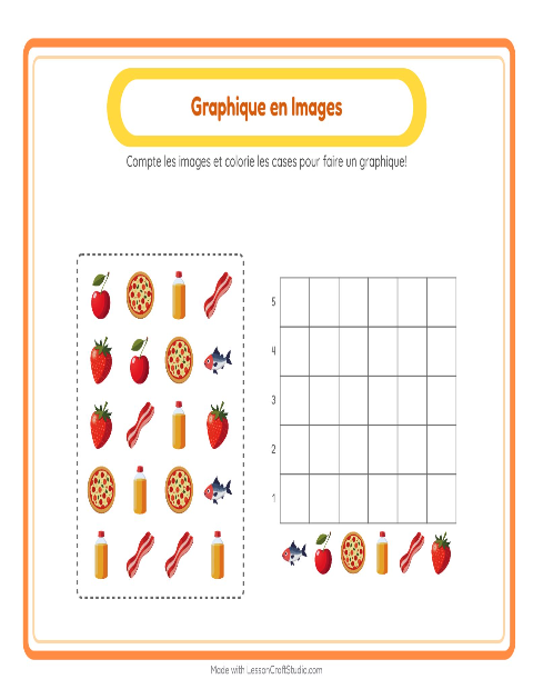 Aperçu de la fiche Comptage Graphique avec Au supermarché pour École maternelle (grande section, 5-7 ans)