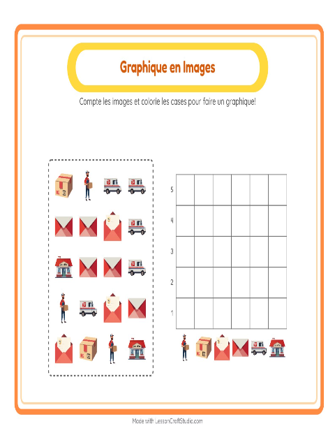 Aperçu de la fiche Comptage Graphique avec Bureau de poste pour École maternelle (grande section, 5-7 ans)
